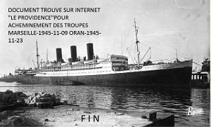 247  1945 11 22 ORAN Debarque du PROVIDENCE
